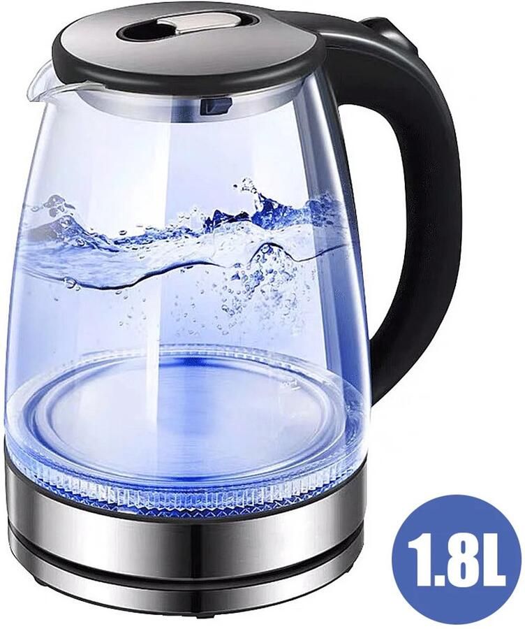 PANCERKA Glazen Waterkoker 1.8L 1500W – Elektrische Waterkoker met LED