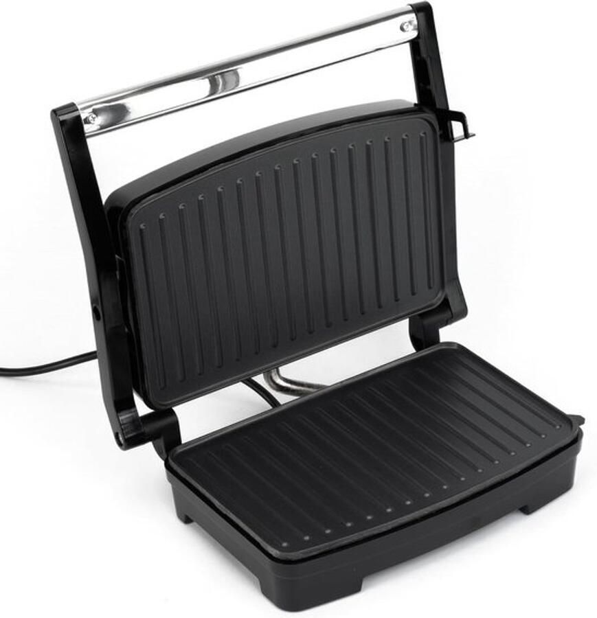 Paninimaker 1000W Antiaanbaklaag Cool-Touch Handgreep Roestvrij Staal Tosti-ijzer