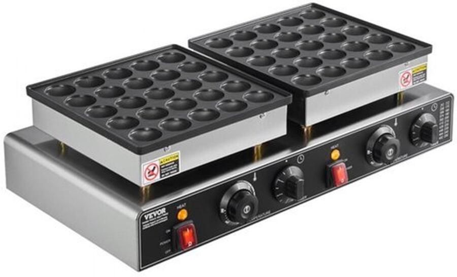 Pannenkoekenmaker 50 Mini Pannenkoeken 1800 W Vermogen 580x350x175 mm Afmetingen RVS Materiaal Elektrisch Bakapparaat