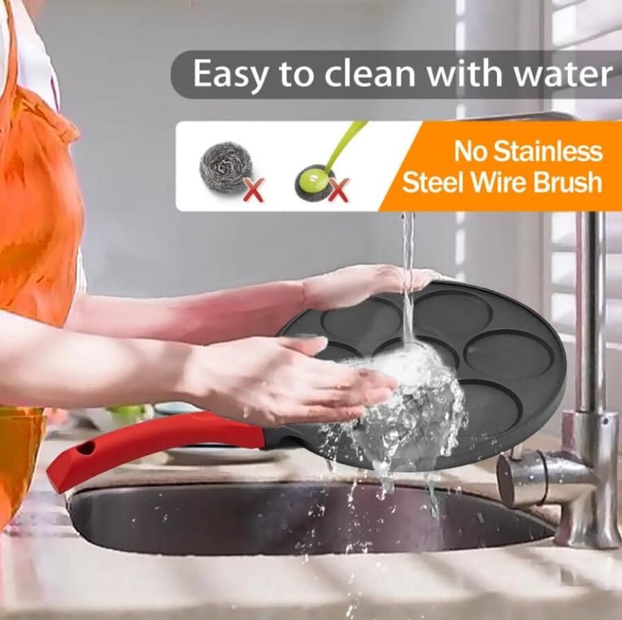 Pannenkoekenpan 4 Gaten Non-Stick Geschikt voor Inductie