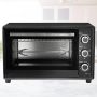 PEAM 50 Liter Mini Oven 1400 W Circulerende Lucht Pizzaoven Dubbele Beglazing Braadspit Timer Inclusief Bakplaten Set Elektrische Mini Oven 40 ° 230 ° C Geëmailleerd Zwart - Thumbnail 1