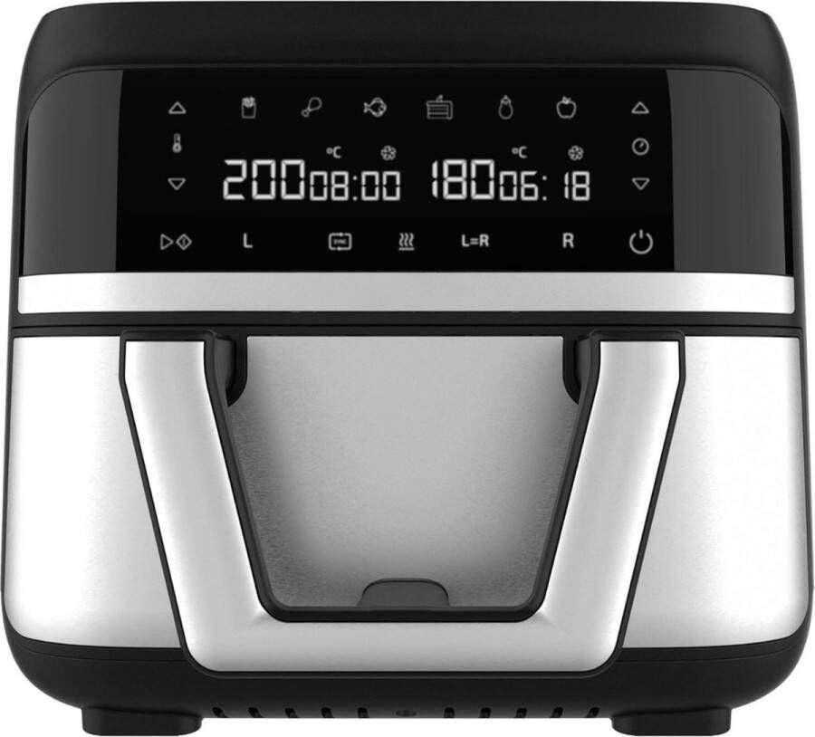 PEAM Airfryer 9L Dual 9000 Heteluchtfriteuse zonder olie 2850W Digitaal Touchpaneel 6 Modi Dubbele Temperatuurregeling PerfectCook Technologie