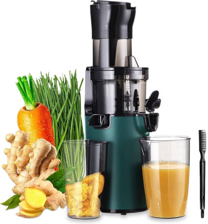 PEAM Blender Compacte Slow Masticating Juicer voor Maximaal 92% Sapopbrengst 3 1 Brede Chute Koude Pers Juicer voor Hoogwaardige Voedingsstoffen uit Fruit en Groenten Eenvoudig Reinigen met Borstel Pulp Meetbeker Omgekeerde Functie