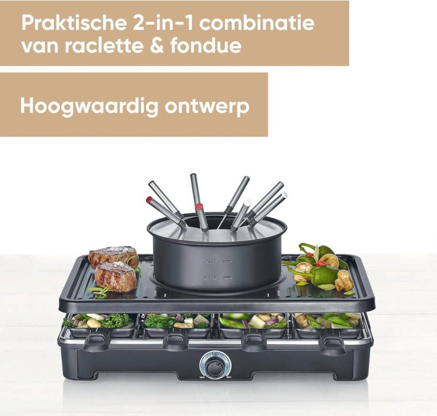 BOG Combinatie Raclette en Fondue 1400 W Zwart RG 2347