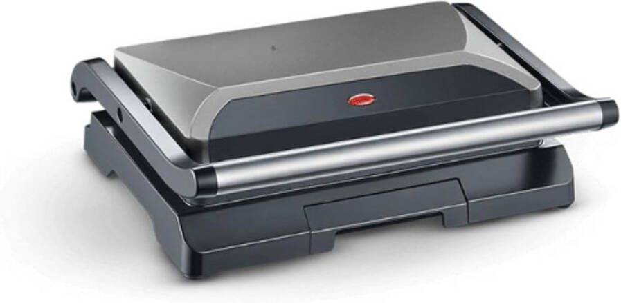 PEAM Contactgrill – Sandwichmaker & Paninigrill – Vetvrij Grillen – Antiaanbaklaag – 800W – Metallic Grijs Zwart