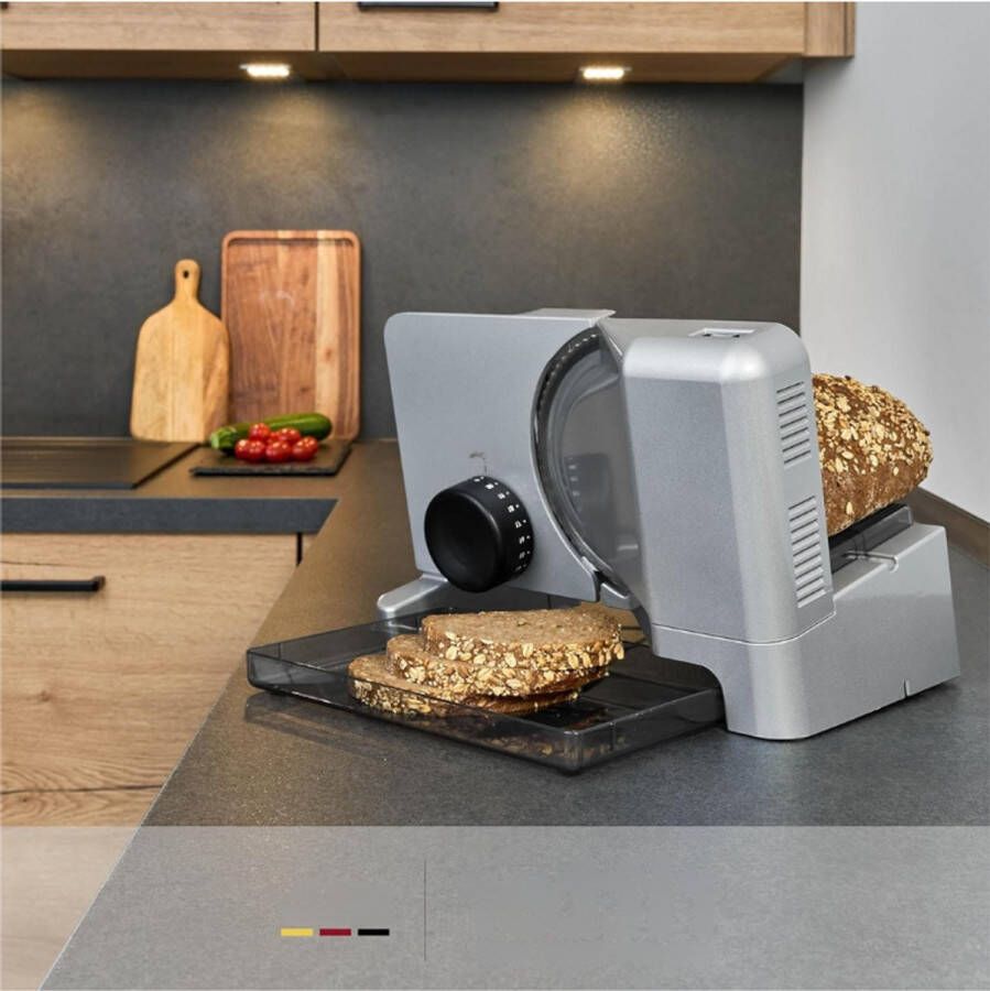 Elektrische Allessnijder Met ECO-Motor – Broodsnijmachine Van Metaal – Duurzaam En Krachtig – Made In Germany – Zilver – Energieklasse B