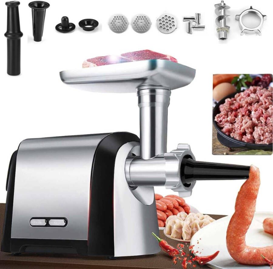 PEAM Elektrische Vleesmolen 3200 W 3 in 1 Multifunctionele Keukenmachine Worstvulling Met 3 Roestvrijstalen Gatschijven Worstopzetstuk Stopper Kebbe Opzetstuk