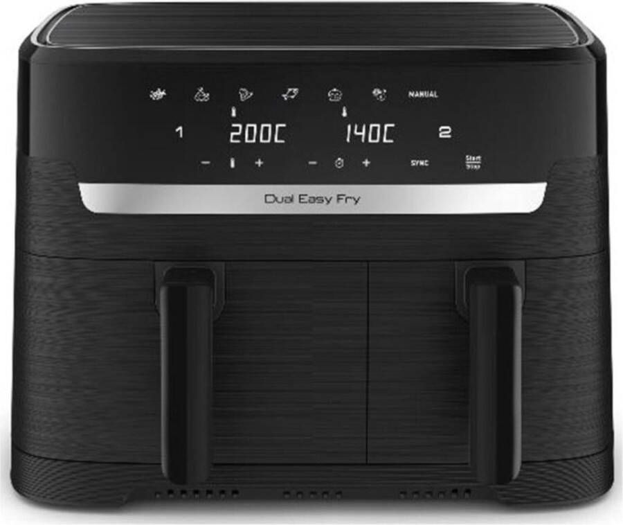 BOG EY9018 Easy Fry Dual 8.3L XXL Heteluchtfriteuse met Dubbele Lades Energiebesparing 7 Automatische Kookprogramma's Receptenapp voor Complete Gezinsmaaltijden