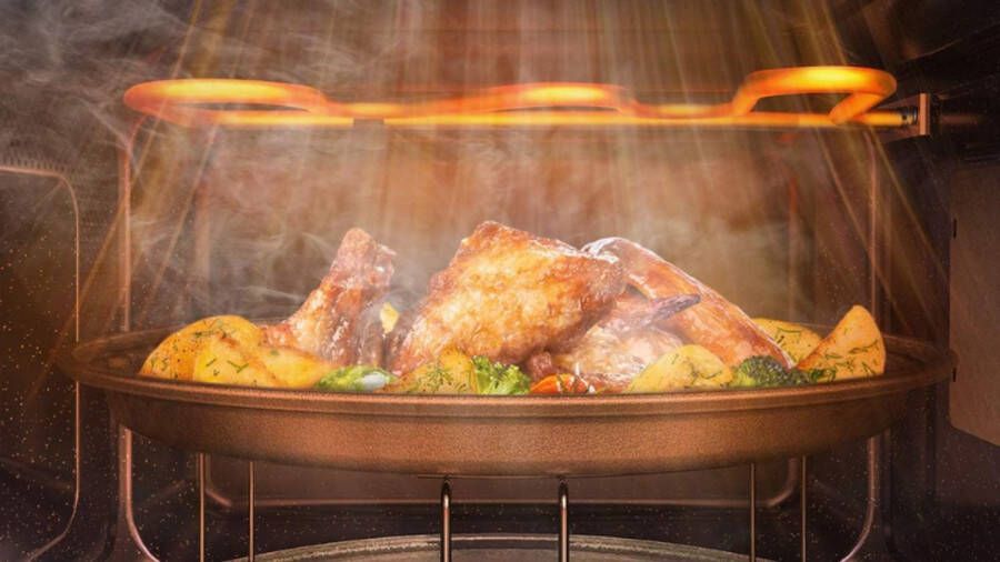 BOG Magnetron met Grill 23 L 800 W Keramisch Emaille Grill Frituur en Standby Eco Wit