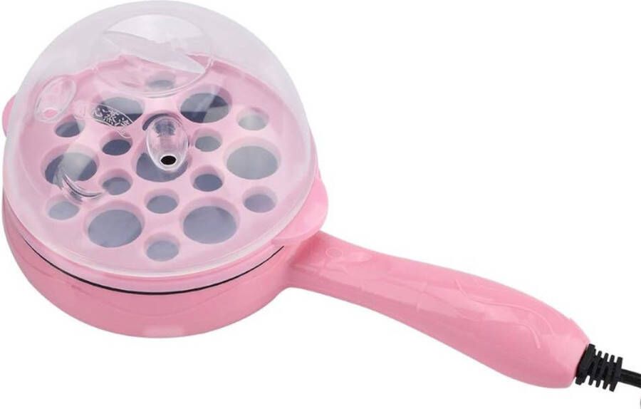 PEAM Mini Multifunctionele Eierpan – Elektrische Stoom- En Friteuse In Roze voor Thuis Koken – EU-stekker 220 V