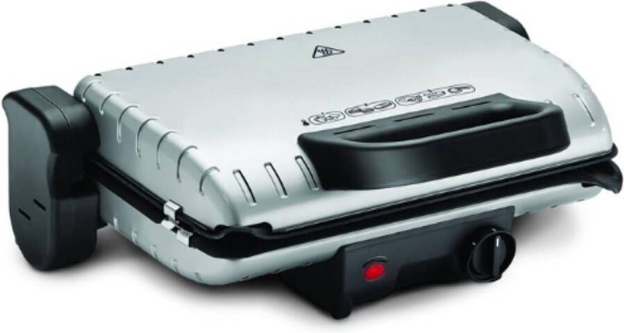 PEAM Minute Grill Silver Contactgrill Verwijderbare Anti-Aanbakplaten Twee Grillstanden Barbecue & Grill