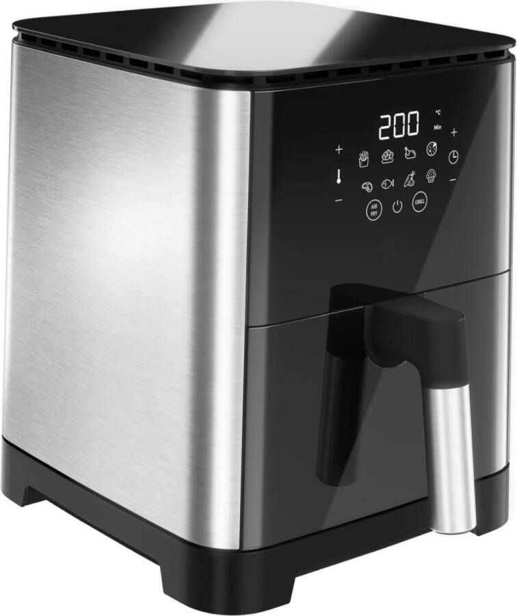 BOG Multi Taste Airfryer 4 6L 1550W 8 Programma's Gezond Frituren Drogen & Grillen Voor 2-4 Personen Zwart