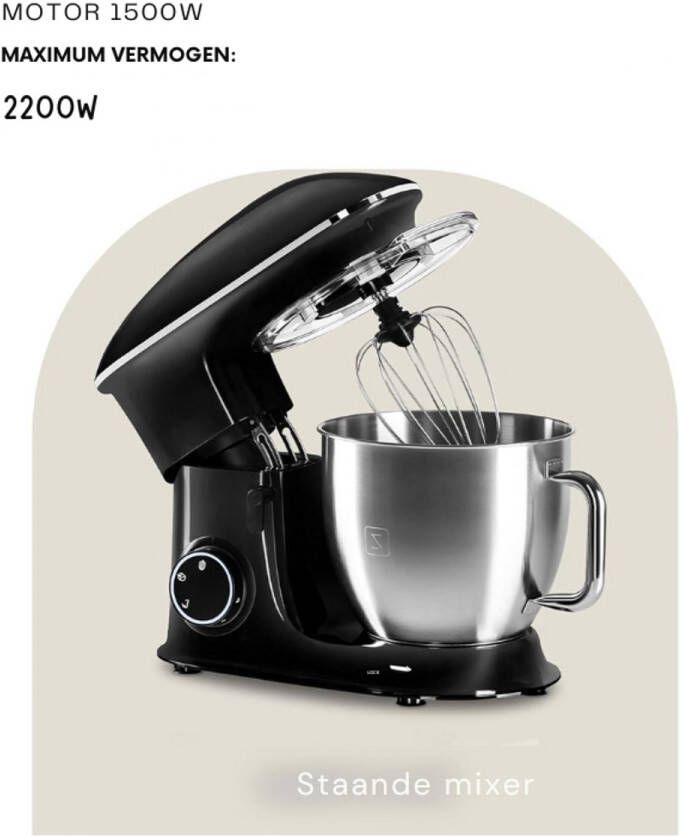 PEAM Planeet Chef Keukenmachine 2200W Krachtige Motor 6 5L RVS Mengkom 7 Snelheden Met Pulse Functie Teflon Gecoate Accessoires Vaatwasserbestendig Perfect Voor Bakken En Koken