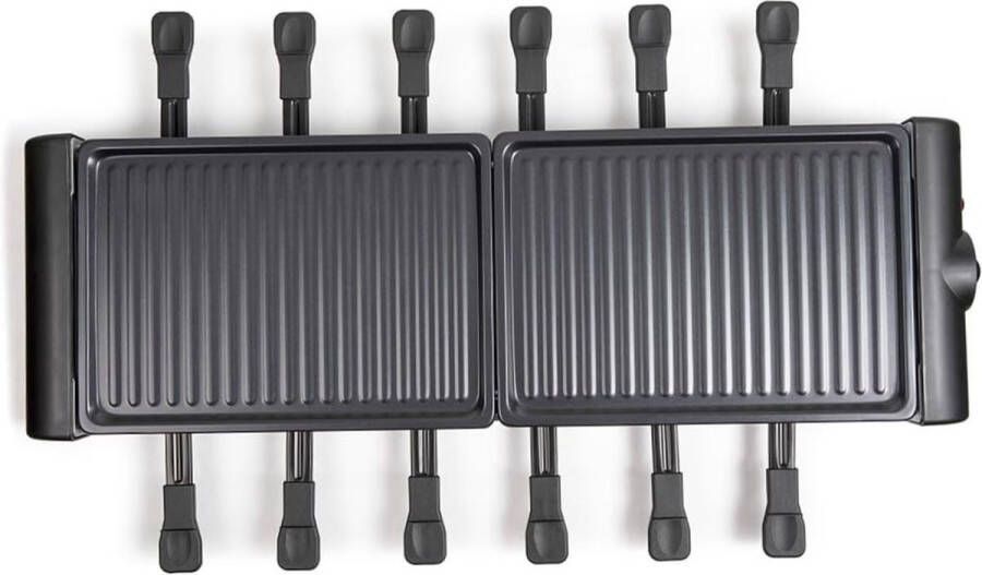 Raclette-Apparaat Voor 12 Personen – 2 Uitneembare Grillplaten Met Antiaanbaklaag En Regelbare Thermostaat