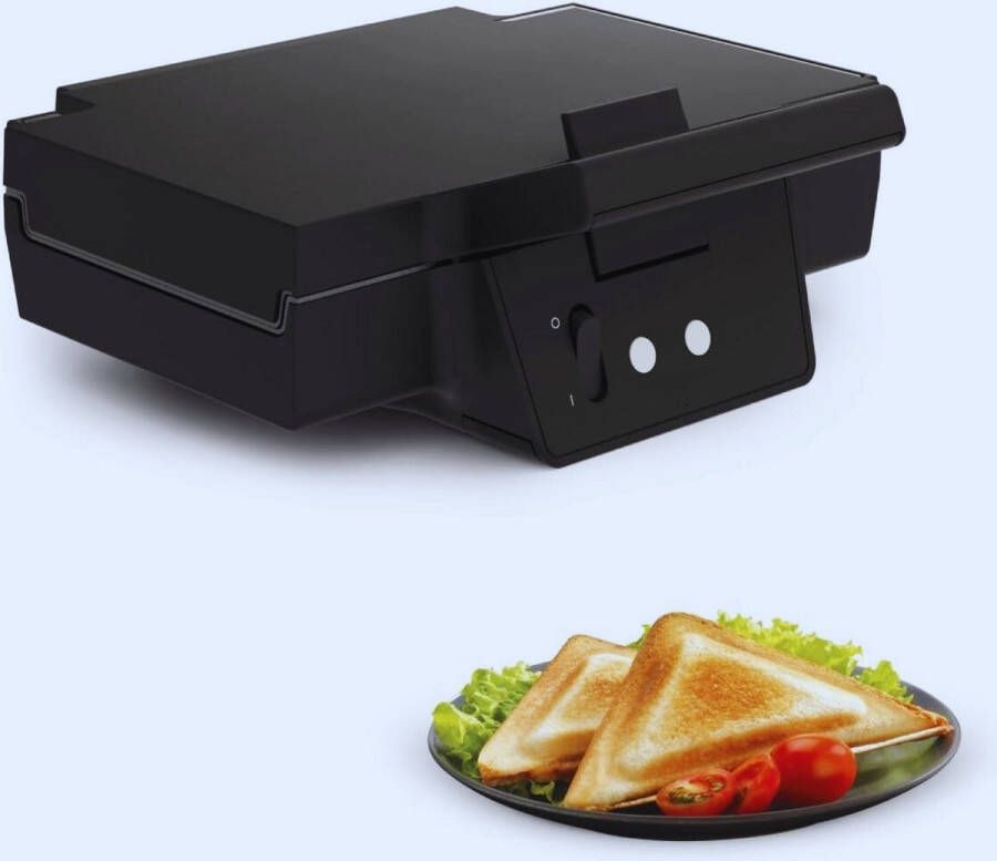 BOG Sandwichmaker – Knapperige Driehoekige Tosti s 850W Zwart