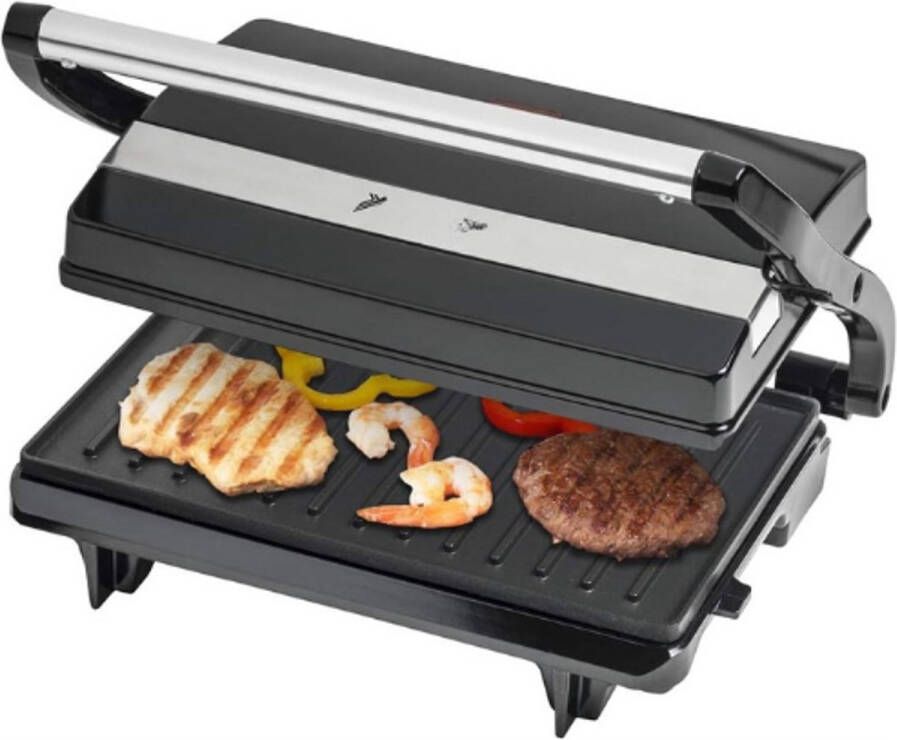 BOG Sandwichmaker Panini Contactgrill Met Antiaanbaklaag 750W Zwart Compact & Krachtig Voor Perfecte Tosti s En Panini s