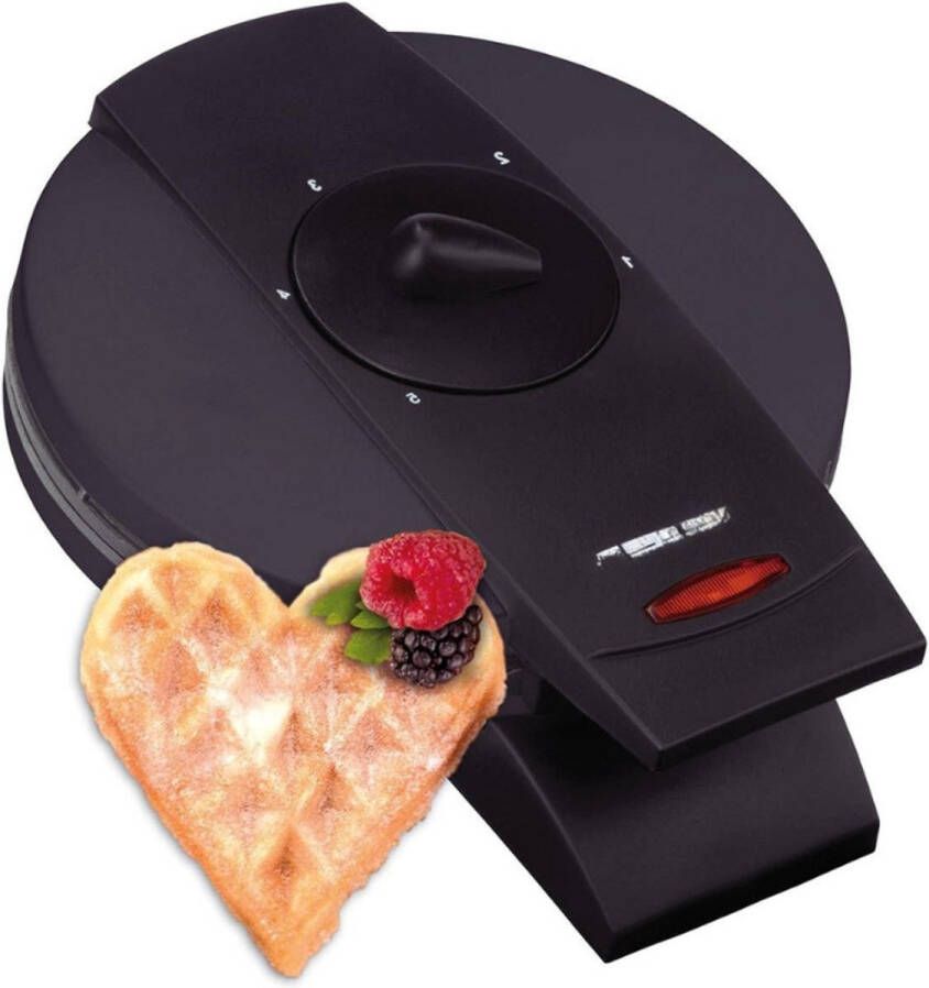 BOG Wafelijzer 1620 W Voor Heerlijke Hartwafels 930 W 15.5 CM Wafelgrootte Instelbare Bruiningsgraad Zwart