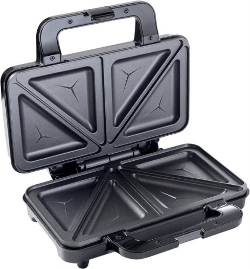 PEAM XL Sandwichmaker Tosti-IJzer Voor 2 Sandwiches Antiaanbaklaag 900 Watt Zwart-Koper