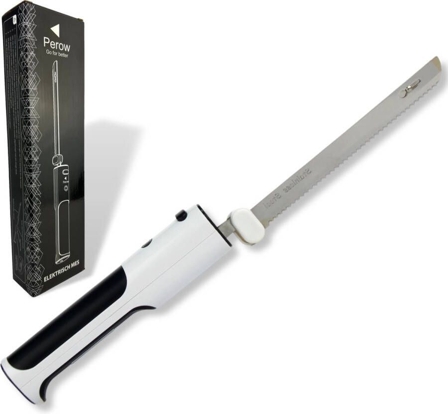 Perow Elektrisch Mes Wit Elektrisch Broodmes Broodsnijder Hulpmiddel Draadloos