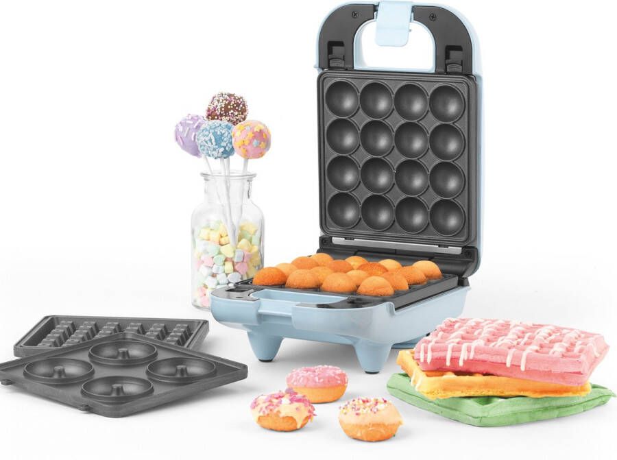 Petra 3 in 1 mini wafelijzer – donutmaker – taartmaker – cakepop – antiaanbaklaag
