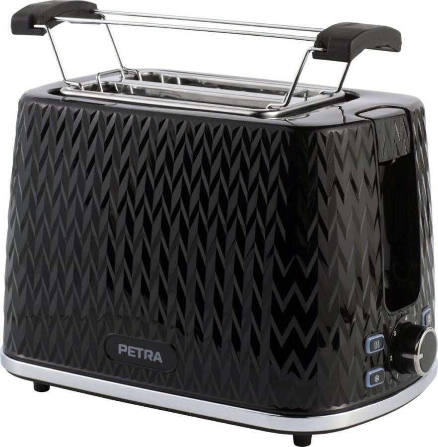 Petra Chevron 2-Slice Toaster 7 Level Browning Control verwijderbare lade 930W zwart - Foto 2