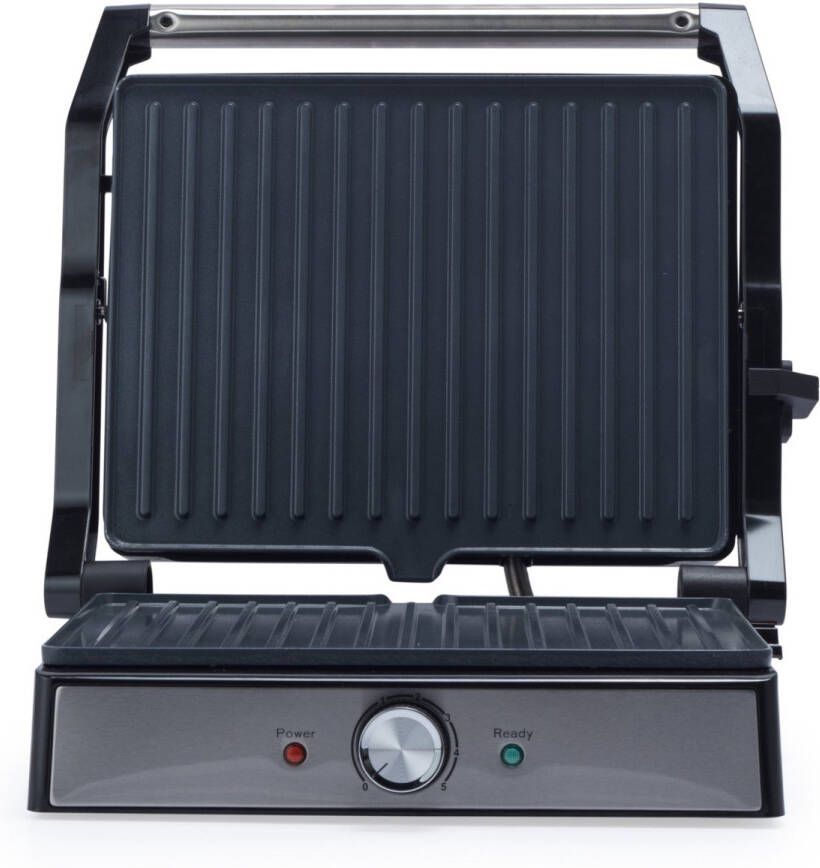 Petra Elektrische Grill – Grote elektrische kookplaten opent tot 180° voor dubbelzijdig koken PFAS-vrije keramische antiaanbaklaag instelbare temperatuur en timer 2000 W