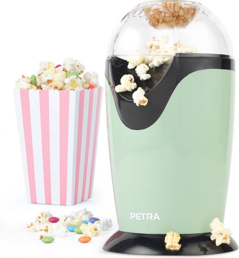 Petra Elektrische Popcornmachine 1200W Hetelucht Popcornmakers BPA-vrij Groen