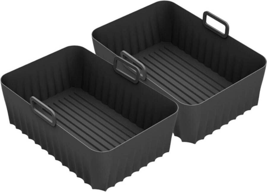 Peysaitr Airfryer siliconen bakplaat Airfryer Inclusief 2 accessoires Airfryer accessoires Hoge temperatuurbestendig BPA-vrij Duurzaam Bakvorm Zwart