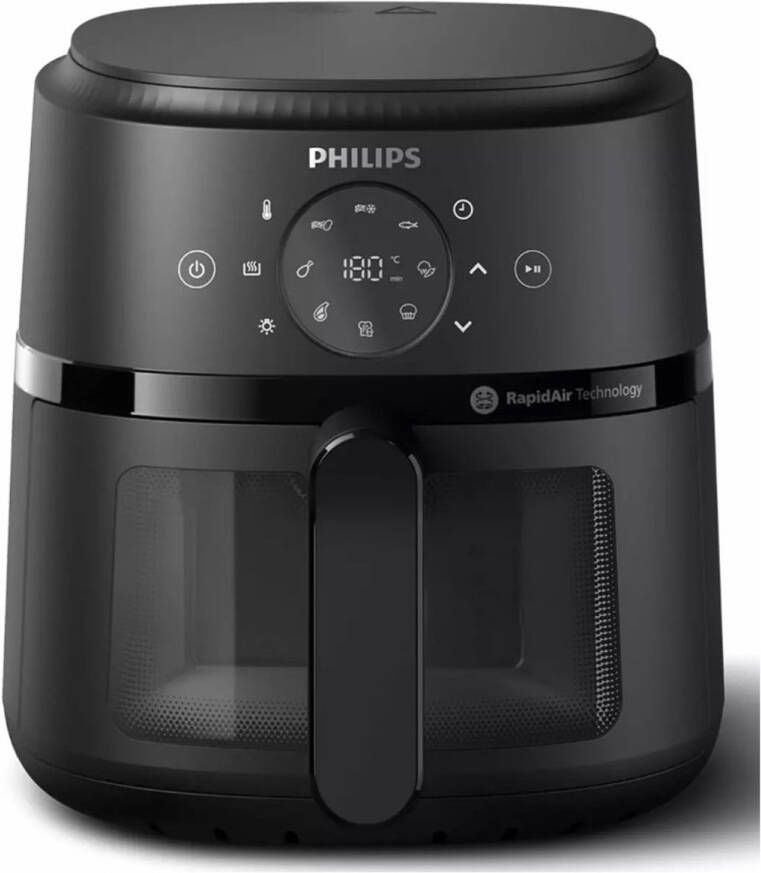 Philips 2000 Series Airfryer NA210 00 Kijkvenster RapidAir 3.2L Tot 3 Personen Zwart