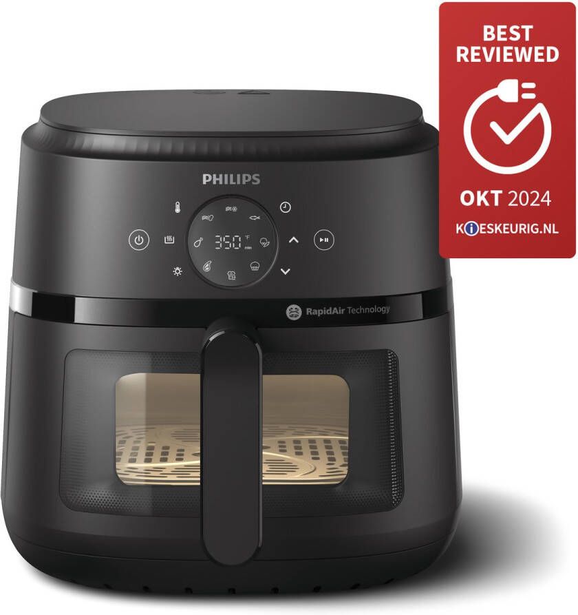 Philips 2000 Series Airfryer NA230 00 Kijkvenster RapidAir 6.2L Tot 5 Personen Zwart