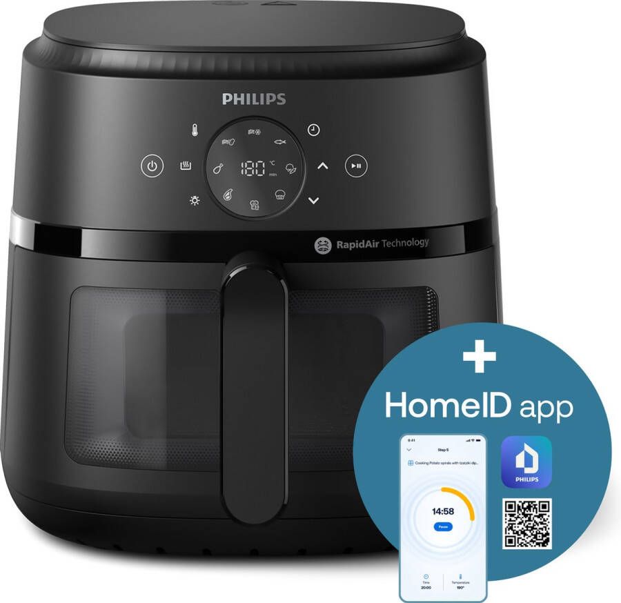 Philips 2000 Series Airfryer NA230 00 Kookvenster 6.2 L Zwart