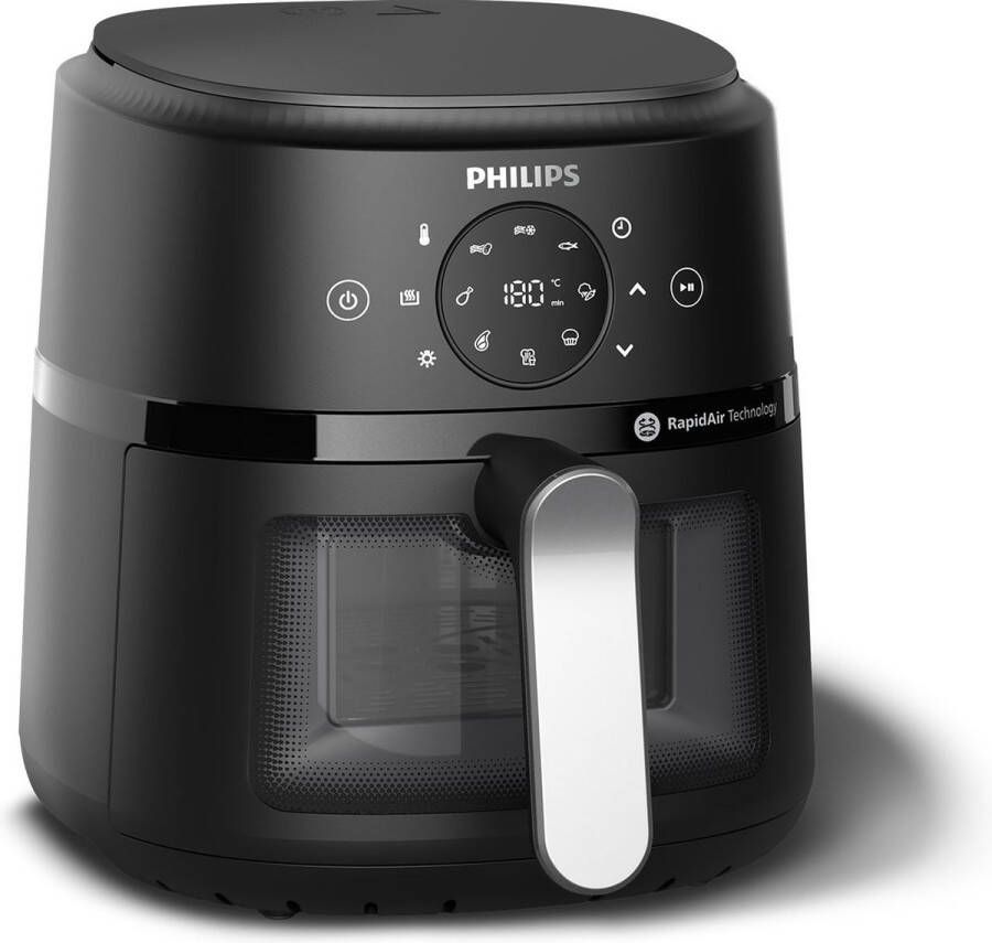 Philips 2000 series NA211 00 friteuse Enkel 3 2 l Vrijstaand 1300 W Heteluchtfriteuse Zwart Zilver