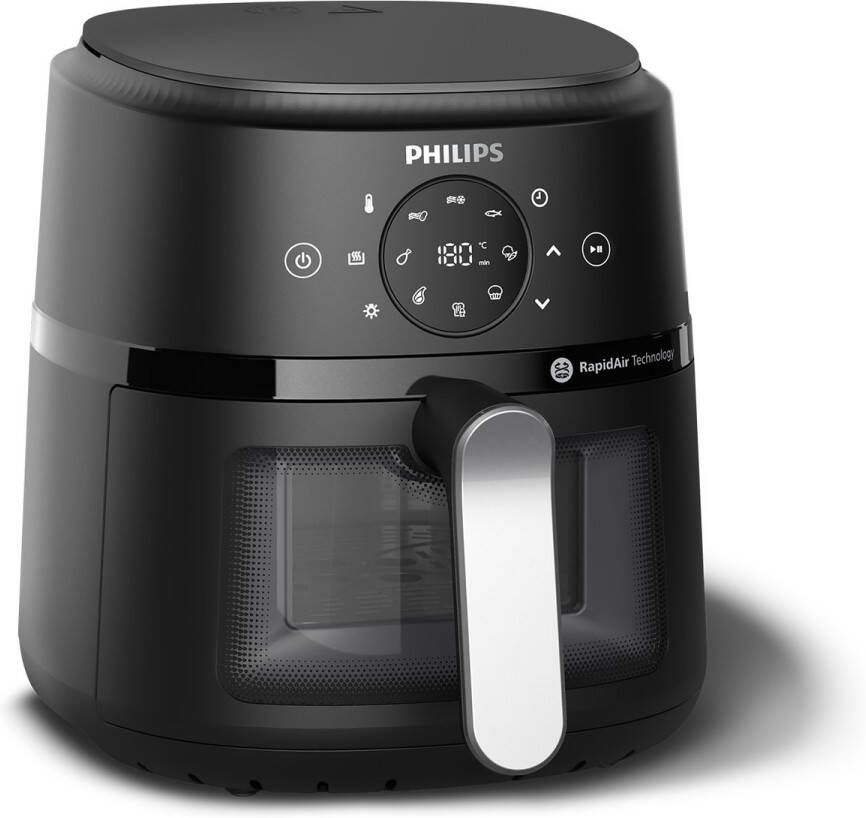 Philips 2000 series NA211 00 friteuse Enkel 3 2 l Vrijstaand 1300 W Heteluchtfriteuse Zwart Zilver