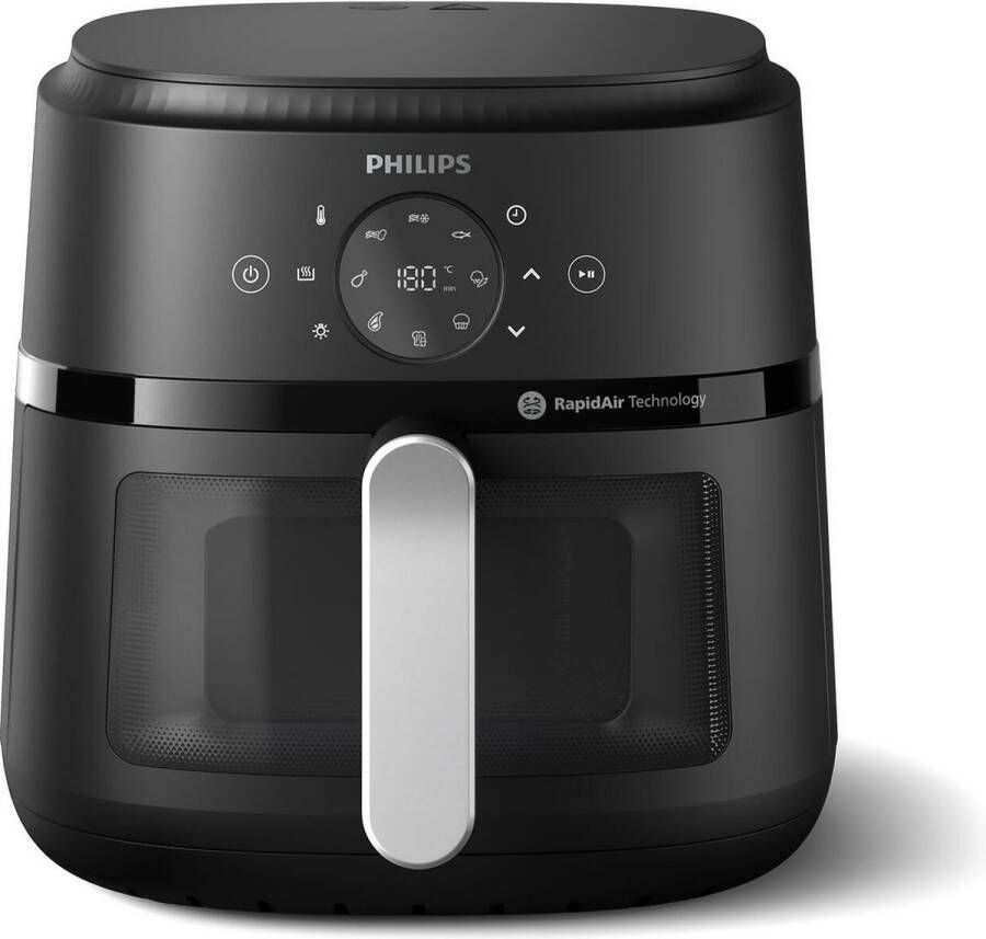 Philips 2000 series NA231 00 friteuse Enkel Vrijstaand 1700 W Heteluchtfriteuse Zwart Zilver