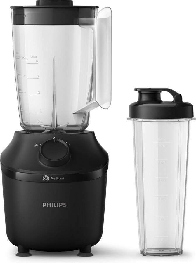 Philips Blender HR2041x41 3000 Series met ProBlend-technologie 1 9l-container en 1 snelheidsniveau + impulsinstelling zwart - Foto 2
