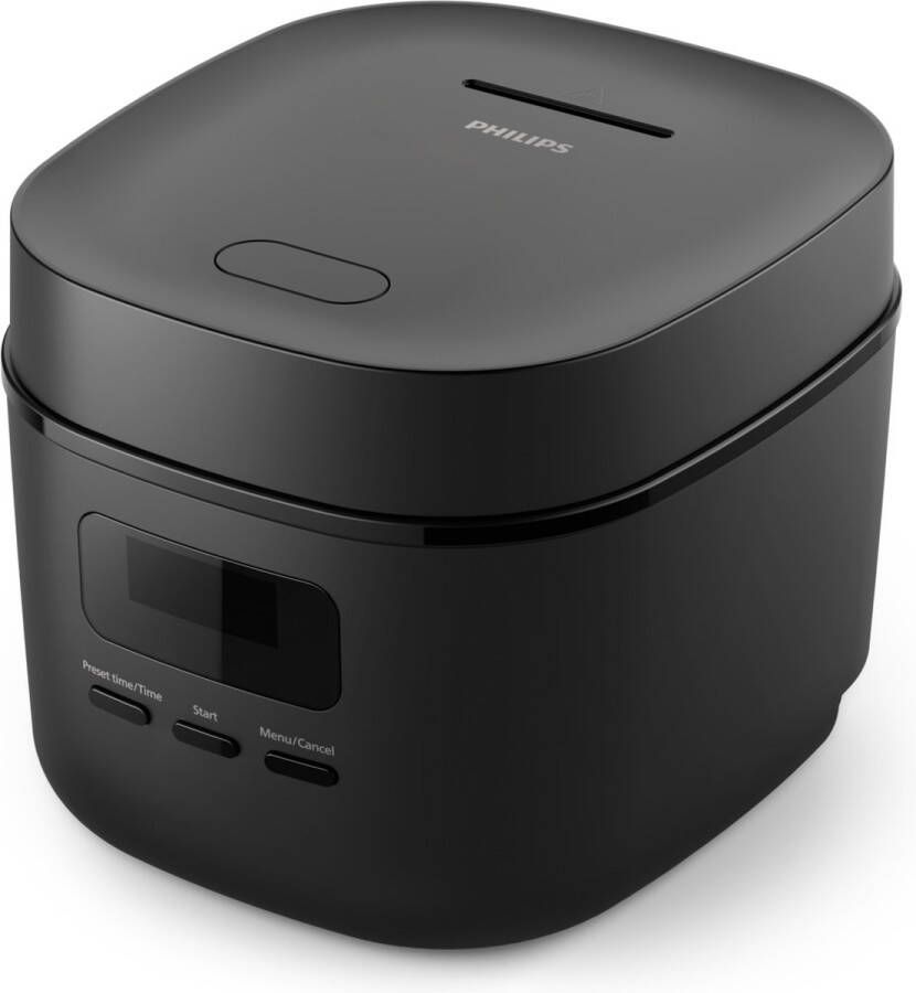 Philips 3000 Series Mini Rijstkoker HD3080 80 – Compact (0.54L) 5 Programma s Anti-Aanbaklaag Zwart – 400W
