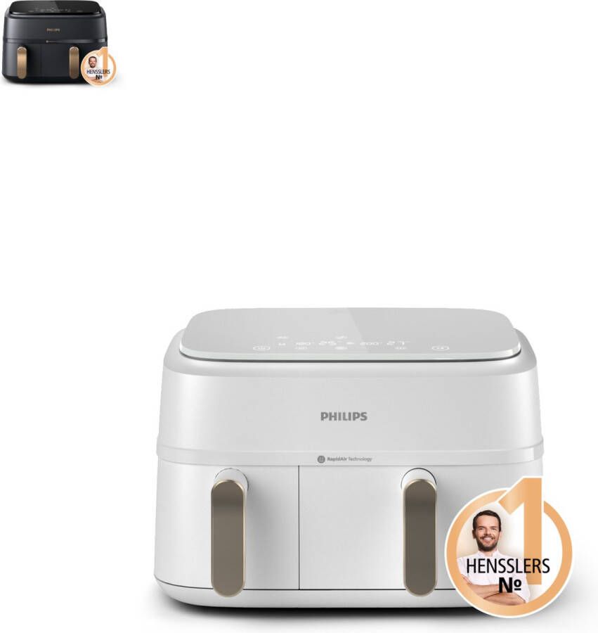 Philips 3000 series NA353 10 friteuse Dubbel 9 l Vrijstaand 2750 W Heteluchtfriteuse Grijs