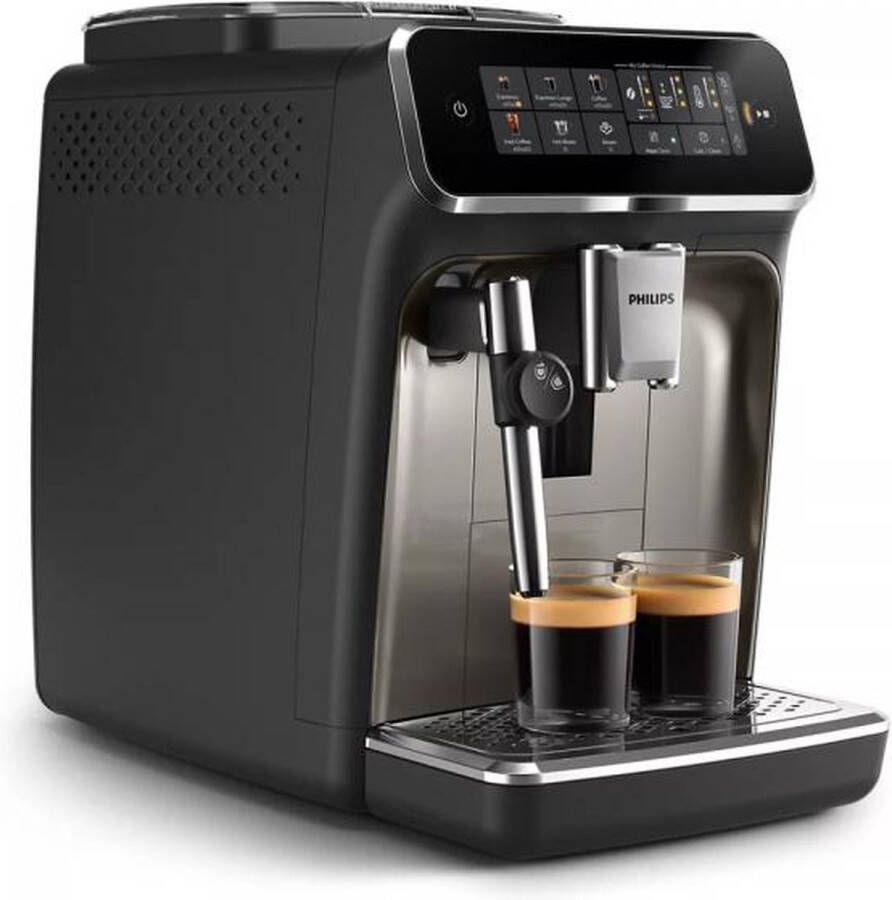 Philips 3300 Series EP3326 90 Espressomachine 4 Soorten Koffie + Heet Water Zwart Chroom + AquaClean Filter