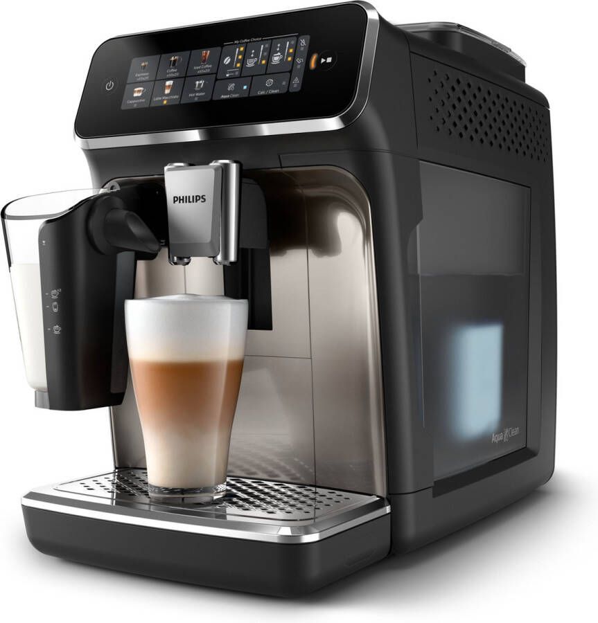 Philips Volautomatisch koffiezetapparaat EP3347 90 3300 Series 6 koffiespecialiteiten met lattego melkopschuimer zwart verchroomd