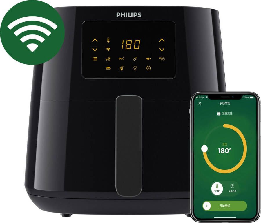 Philips 5000 series HD9280 91 friteuse Enkel 6 2 l Vrijstaand 2000 W Heteluchtfriteuse Zwart Zilver - Foto 3