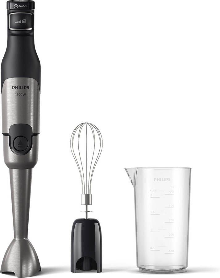 Philips Staafmixer HR2682 00 5000 Series met ProMix-technologie Beker en garde-opzetstuk roestvrij staal zwart