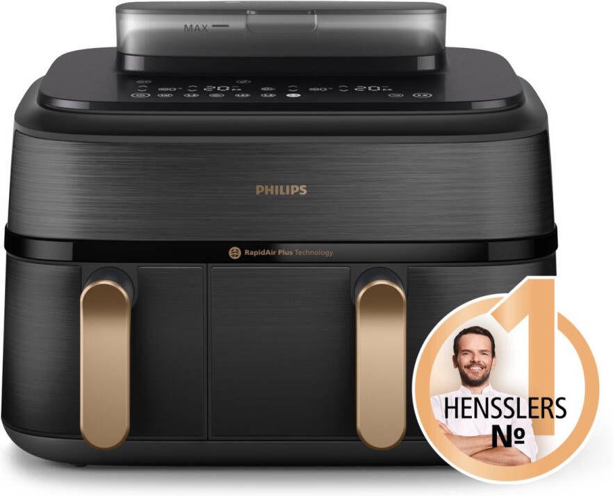 Philips 5000 series NA552 00 Dubbel 9 l Vrijstaand 2750 W Heteluchtfriteuse Zwart