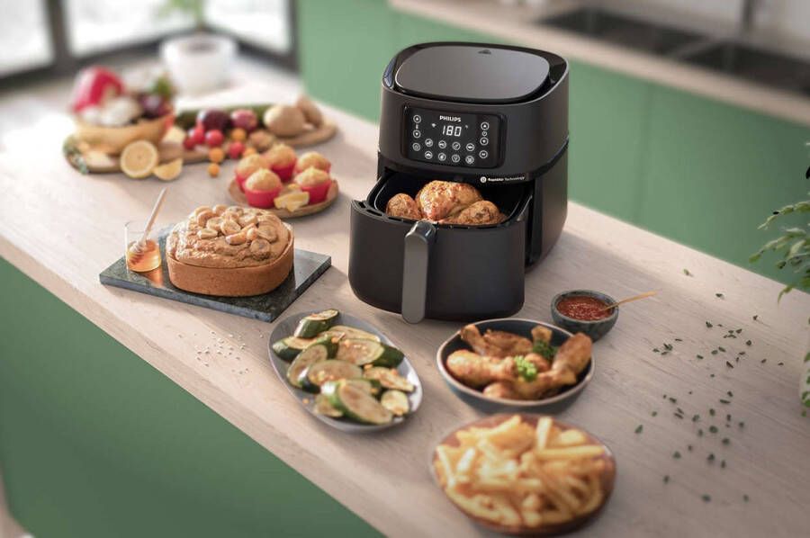 Philips Airfryer Connected Series 5000 1 4 kg touchscreen app bediening zwart (HD9285 93) - Foto 2