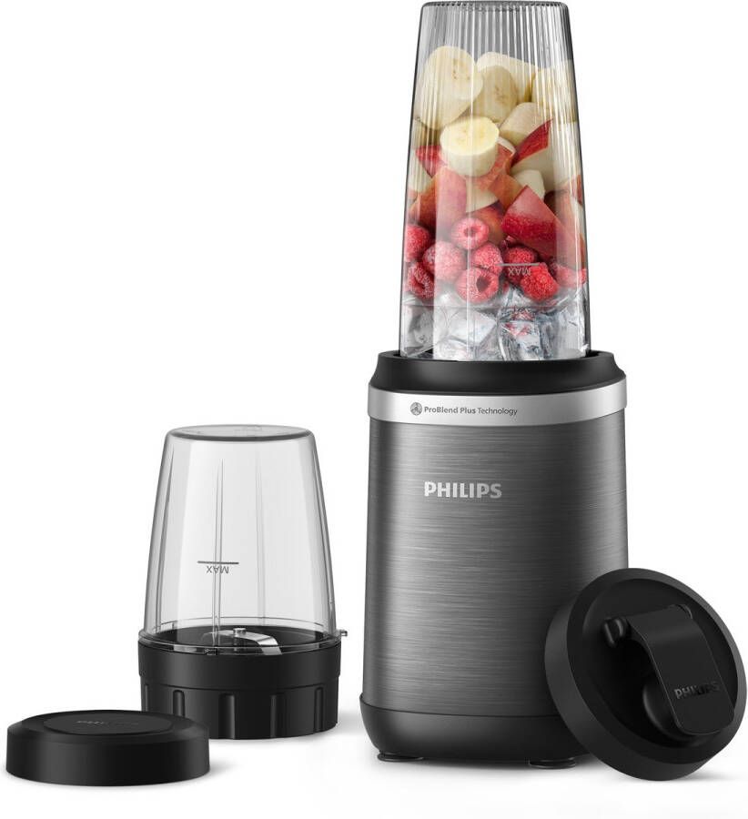 Philips Blender HR2766 00 Incl Drinkbeker To Go 700 ml 1000 Watt Ook Geschikt voor Koffiebonen Smoothie Maker en Ijsmaler RVS Tritan