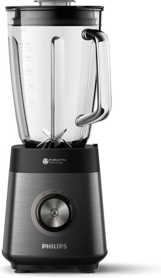 Philips Blender HR3040 00 5000 Series met ProBlend Plus-technologie 2-liter container en automatische reiniging roestvrij staal grijs