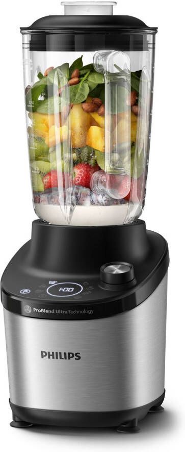 Philips Blender HR3760 00 Krachtige 1500 Watt Motor Met Display 6 Programmas Vaatwasserbestendig 1.8 liter Glazen Kan RVS Zwart - Foto 2