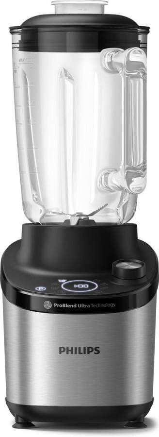 Philips Blender HR3760 00 Krachtige 1500 Watt Motor Met Display 6 Programmas Vaatwasserbestendig 1.8 liter Glazen Kan RVS Zwart - Foto 3