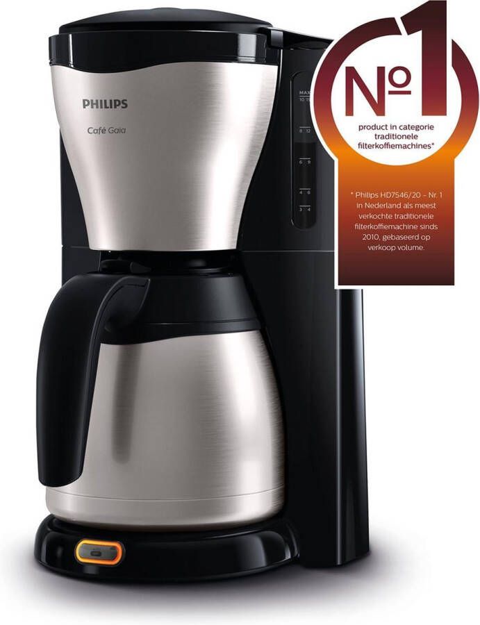 Philips Cafe Gaia HD7546 20 Koffiezetapparaat Zwart