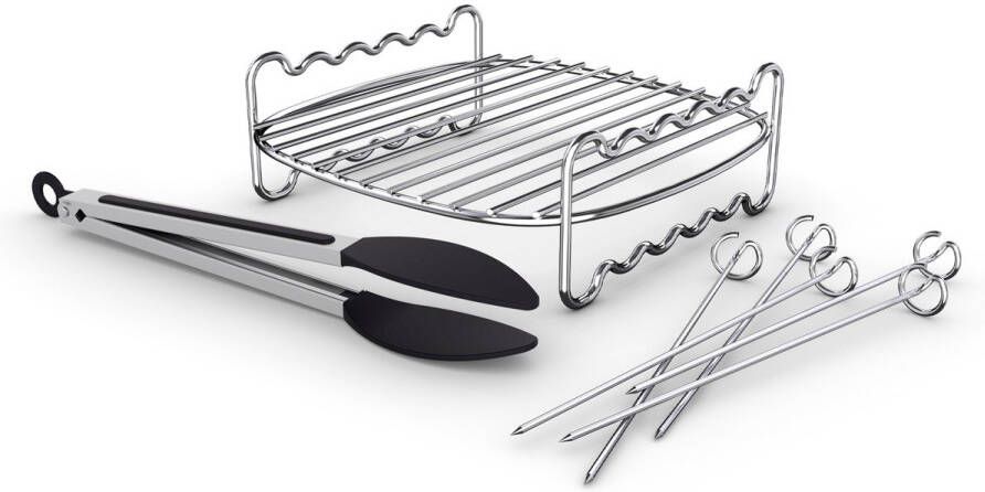 Philips dubbellaags rek Airfryer Accessoire HD9920 00 Geschikt voor 6 2 L dubbellaags rek met 5 spiesen en tang