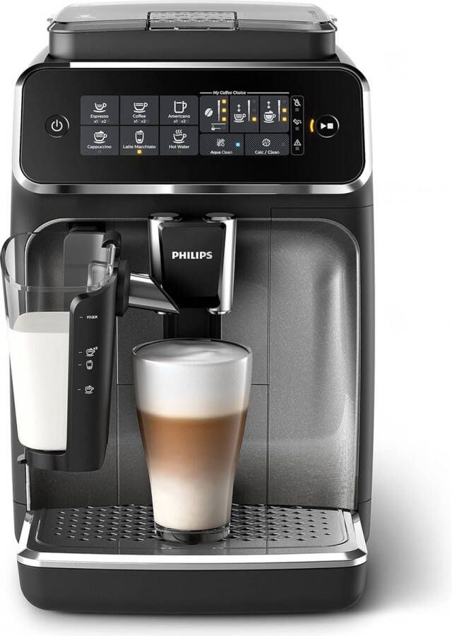 Philips Huishoudelijke Apparaten Volautomatische Espressomachine met 5 Koffiespecialiteiten LatteGo Melkoplossing Zwart Zilver
